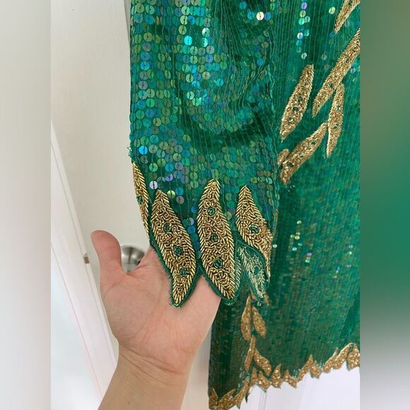Holiday Party Sequin Shimmer Vintage Dress - Picture 2 of 5